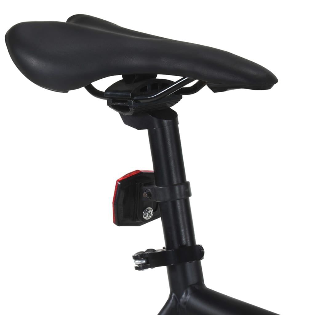 Single speed bicycle, black and orange, 700C 59 cm