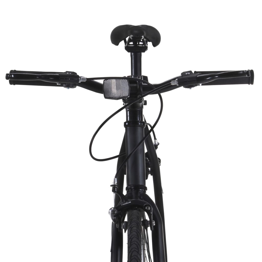 Single speed bicycle, black and orange, 700C 59 cm