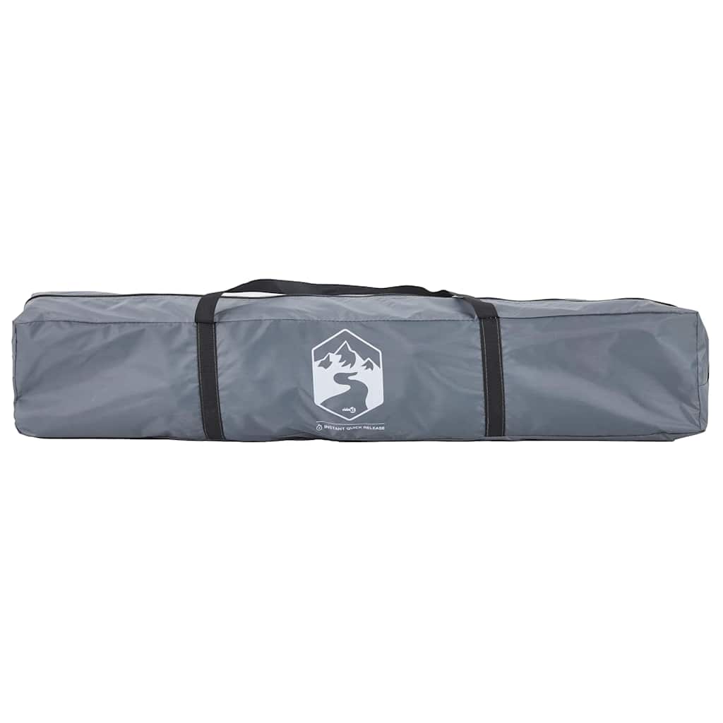 Camping tent for 3 people, dome, gray and orange, quick release