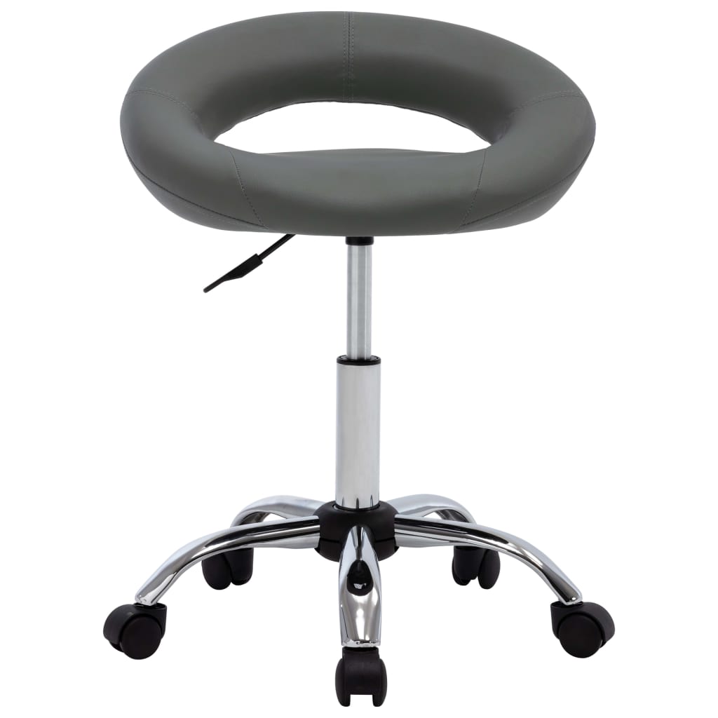 Office chair with wheels, gray, synthetic leather