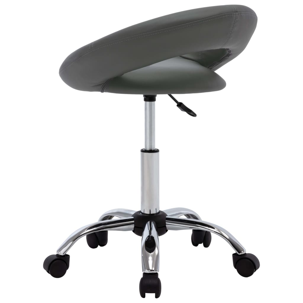 Office chair with wheels, gray, synthetic leather