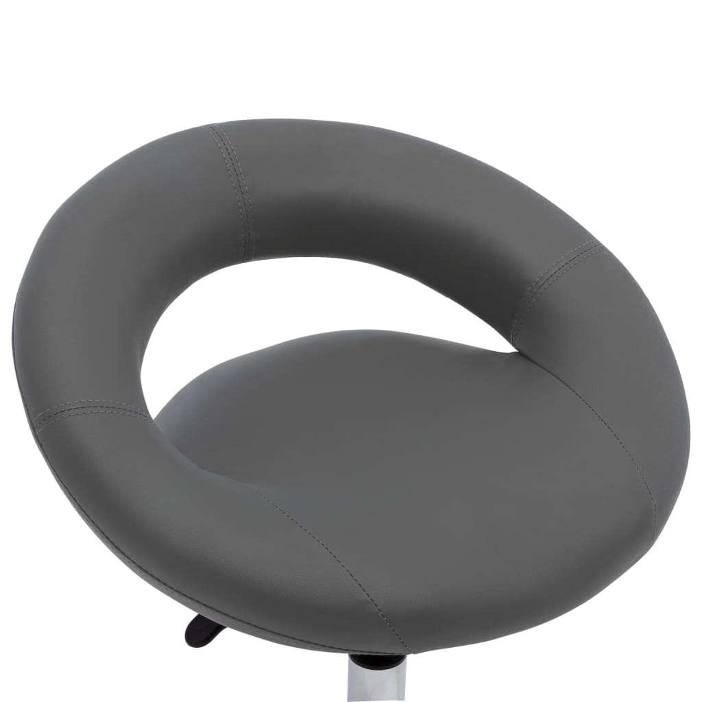 Office chair with wheels, gray, synthetic leather