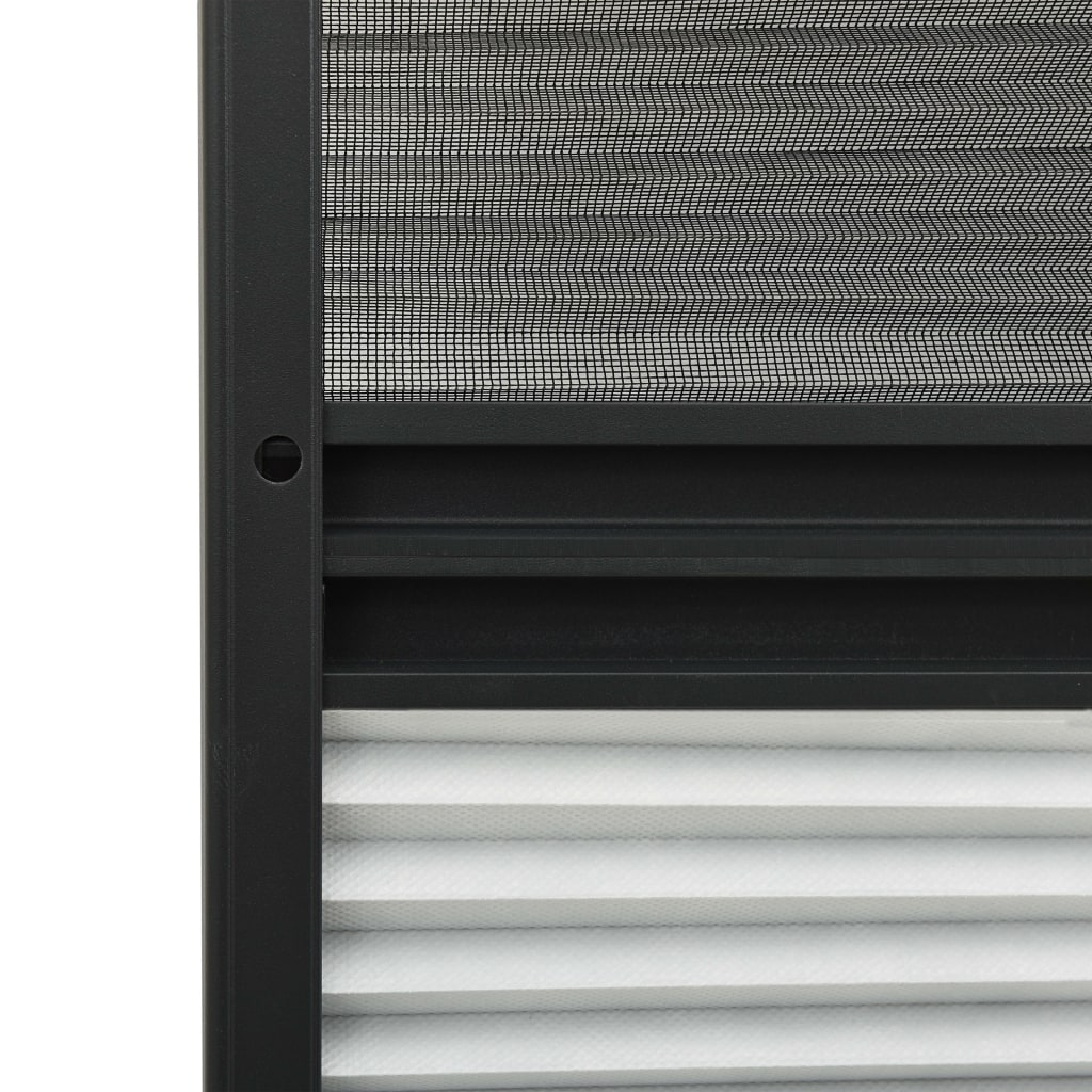 Pleated insect net for the window, aluminum, 80 x 100 cm with blind