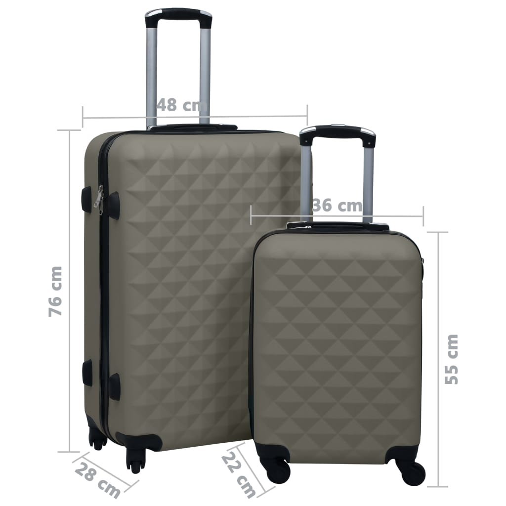 Hard case 2 pcs anthracite gray ABS