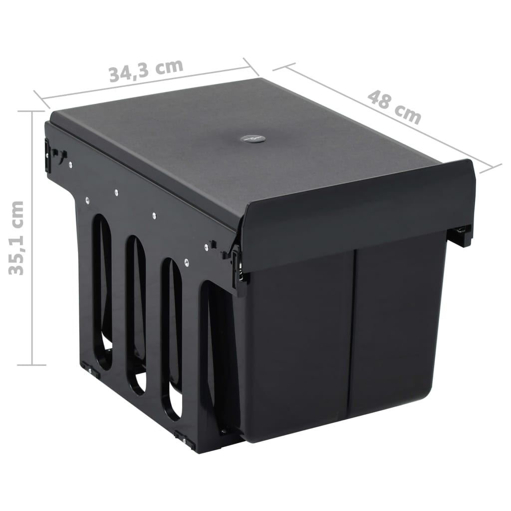 Pull-out trash can, soft closing, 36 l