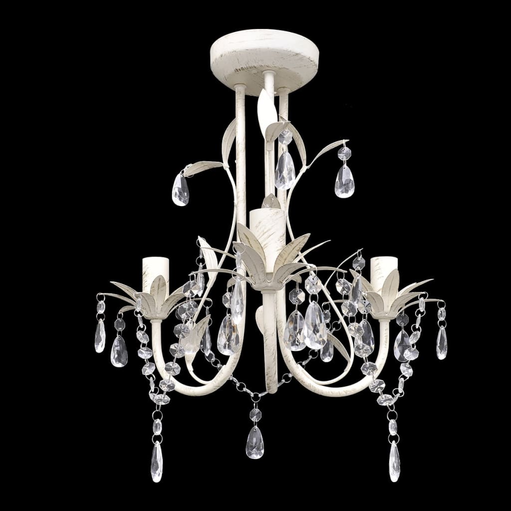 Crystal pendant light-chandelier 4 pcs elegant, white