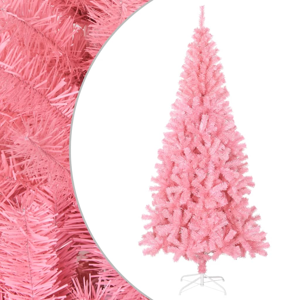 Artificial fir tree with base, pink, 240 cm, PVC