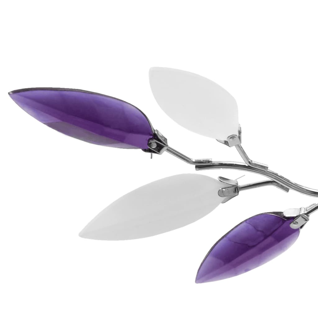 White and purple acrylic crystal ceiling lamp with domes 3 pcs