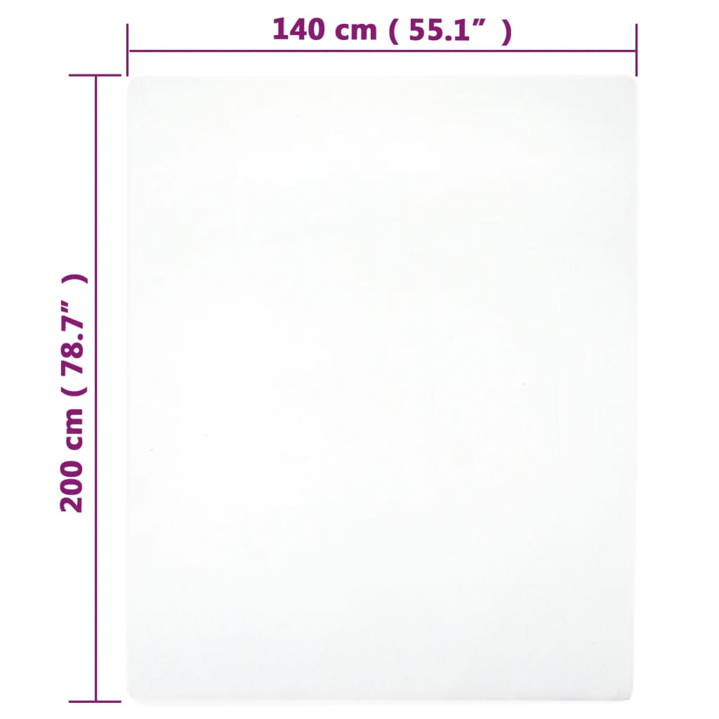 Bed sheet with elastic, white, 140x200 cm cotton