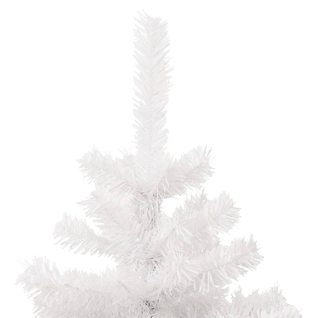 Spiral lighted artificial spruce with pot, white, 120 cm, PVC