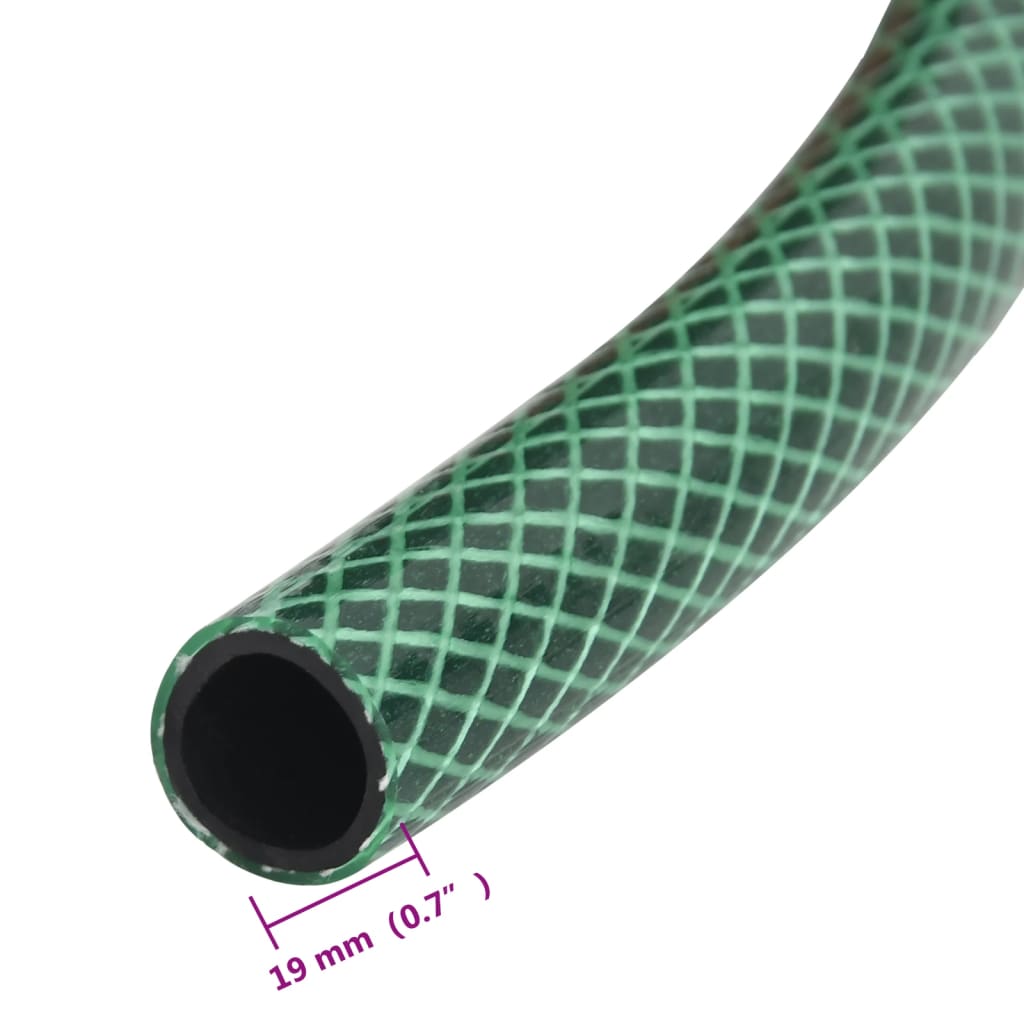 Garden hose with fixing kit, green, 0.75 50 m PVC