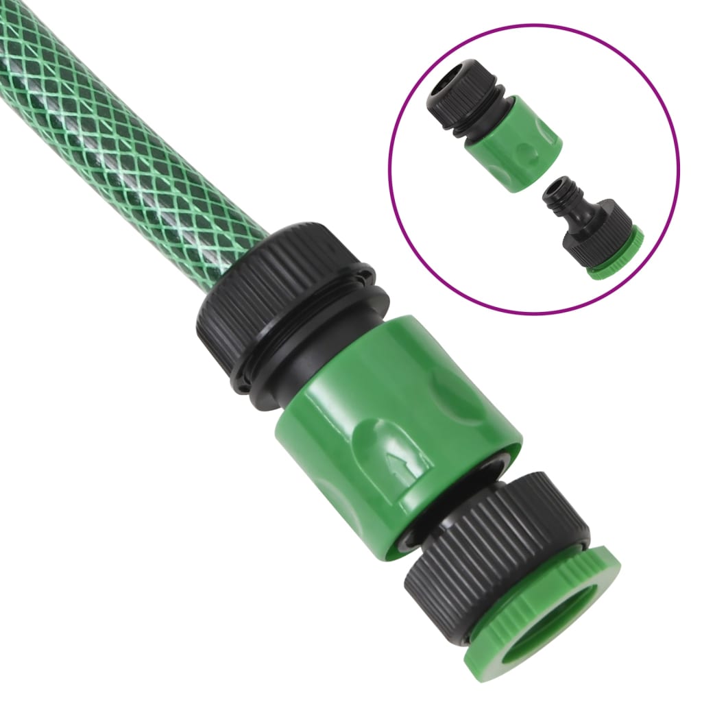 Garden hose with fixing kit, green, 0.75 50 m PVC