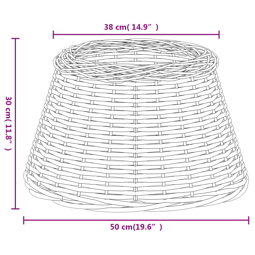 Lampshade, brown, Ø50 x 30 cm, wicker
