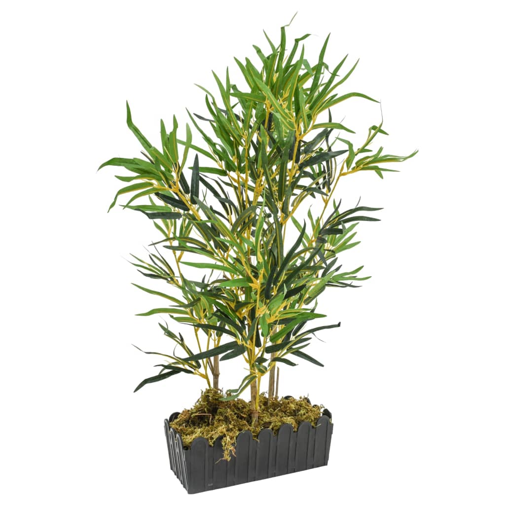 Artificial bamboo, with 368 leaves, 80 cm, green