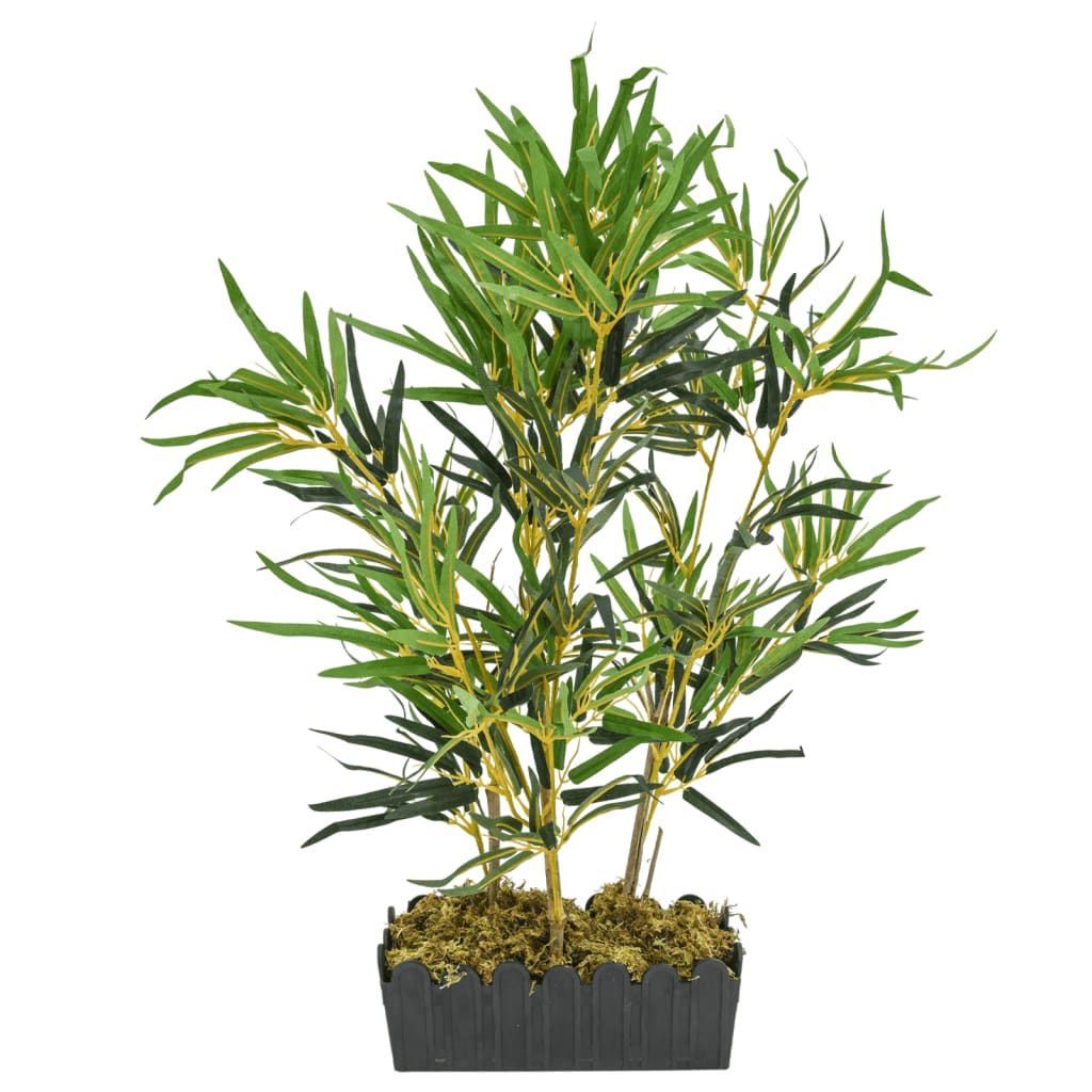 Artificial bamboo, with 368 leaves, 80 cm, green