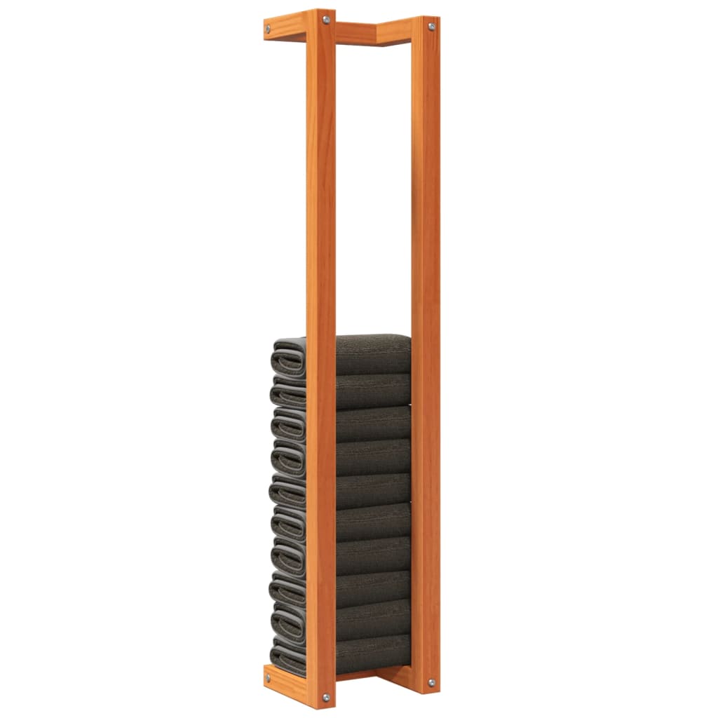 Towel rack, wax brown, 23 x 18 x 110 cm, pine wood
