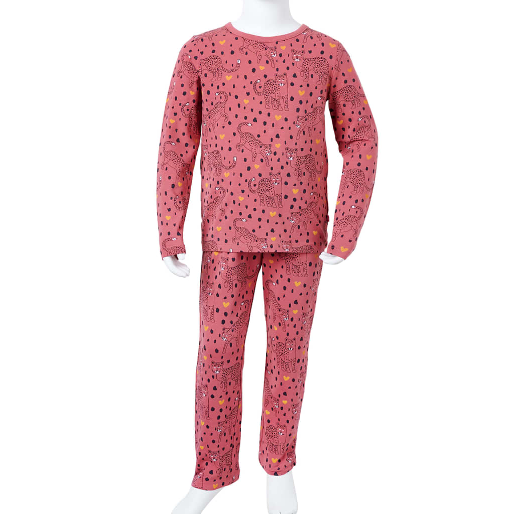 Children's pajamas, with long sleeves, old pink, 128