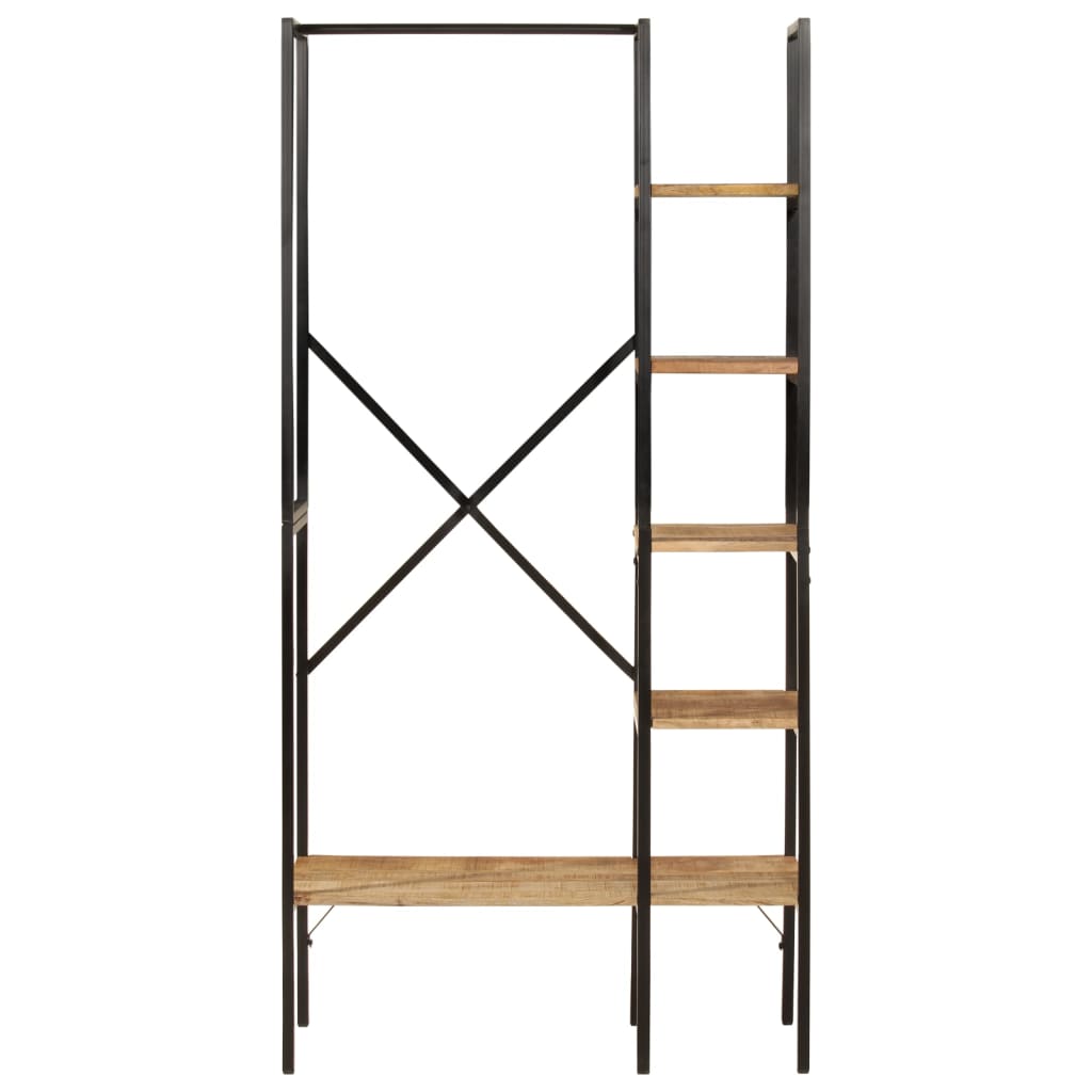 Clothes rack with shelves, 90 x 40 x 190 cm, mango wood and iron