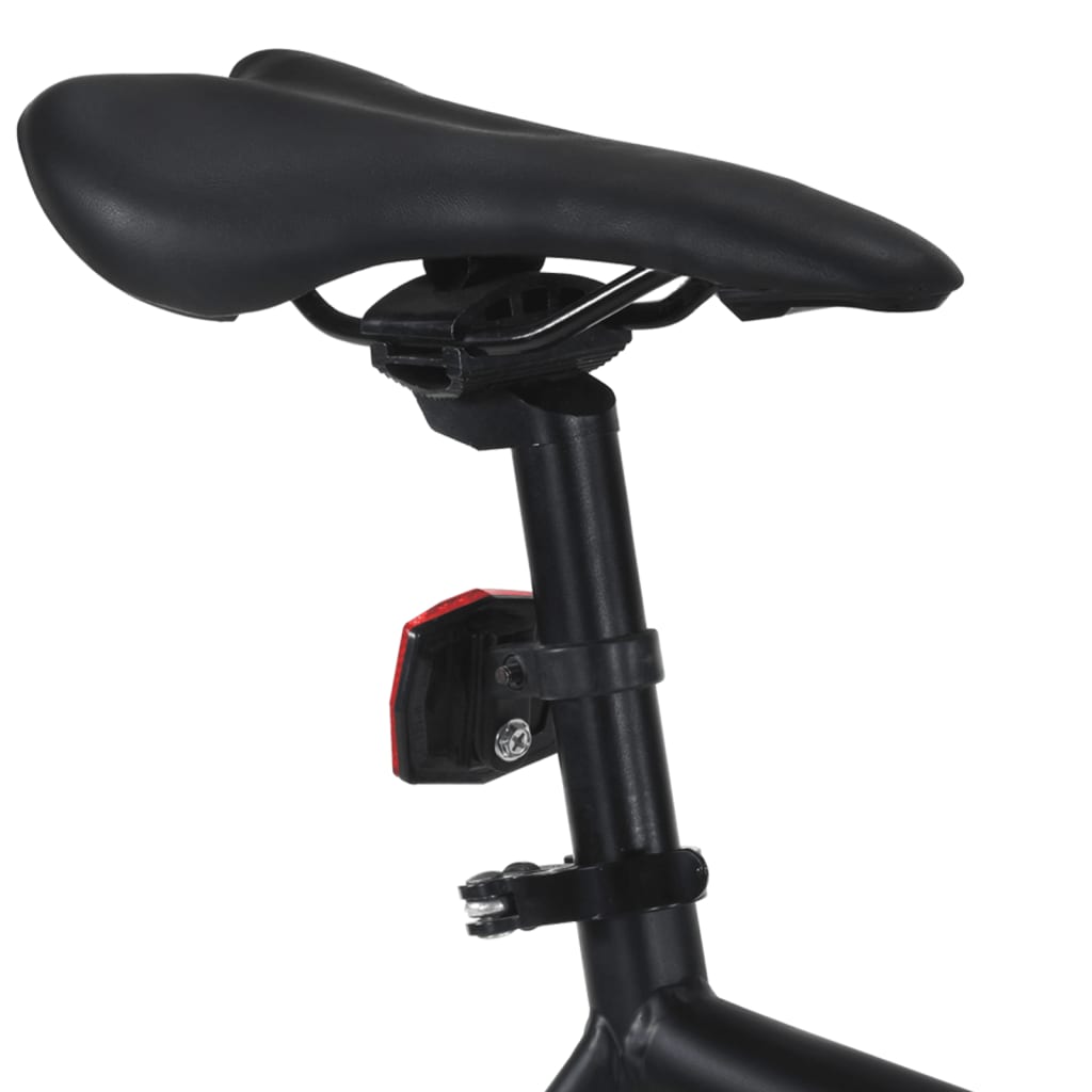 Single speed bicycle, black and orange, 700C 51 cm