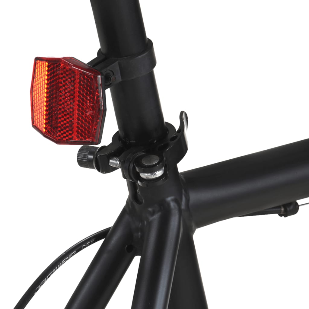 Single speed bicycle, black and orange, 700C 51 cm