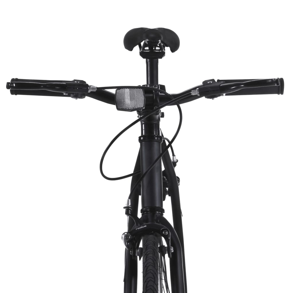 Single speed bicycle, black and orange, 700C 51 cm