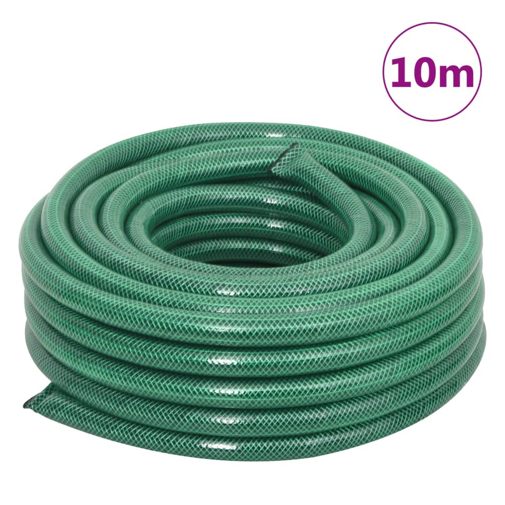 Garden hose with fixing kit, green, 0.75 10 m PVC