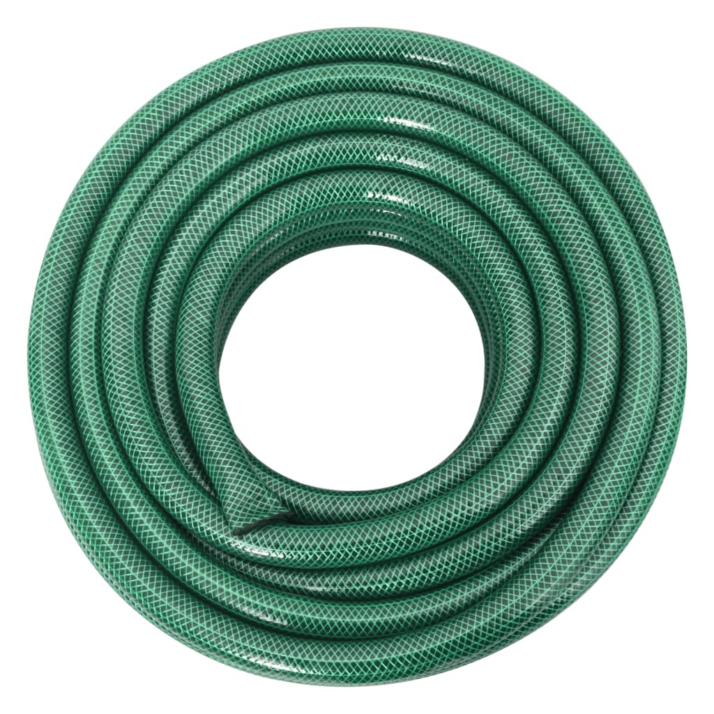 Garden hose with fixing kit, green, 0.75 10 m PVC