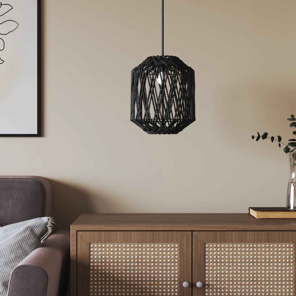 Lampshade, black, Ø23 x 28 cm, iron and paper