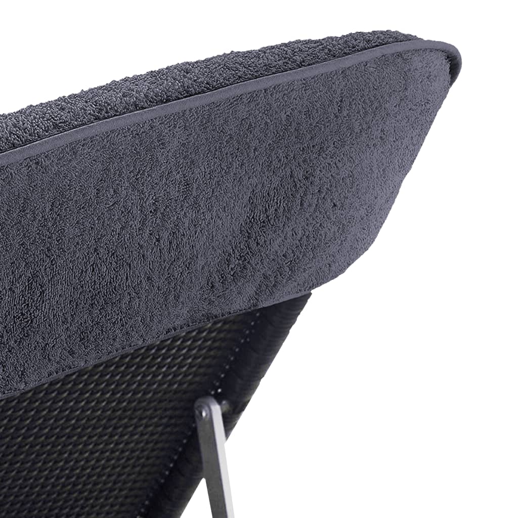 Beach towels 2 pcs, anthracite gray, 60 x 135 cm, fabric, 400 GSM