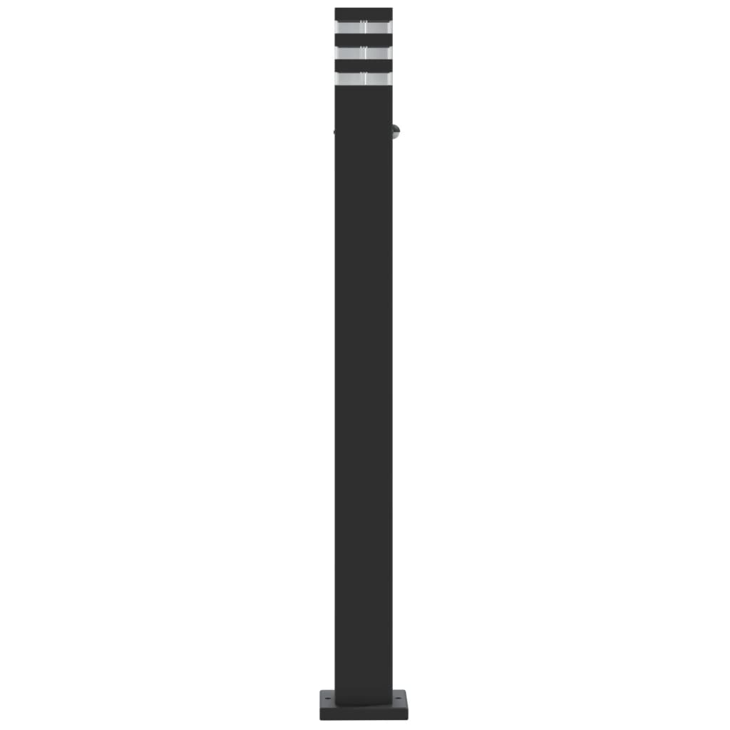 Garden lamp post with sensor, black, 110 cm, aluminum
