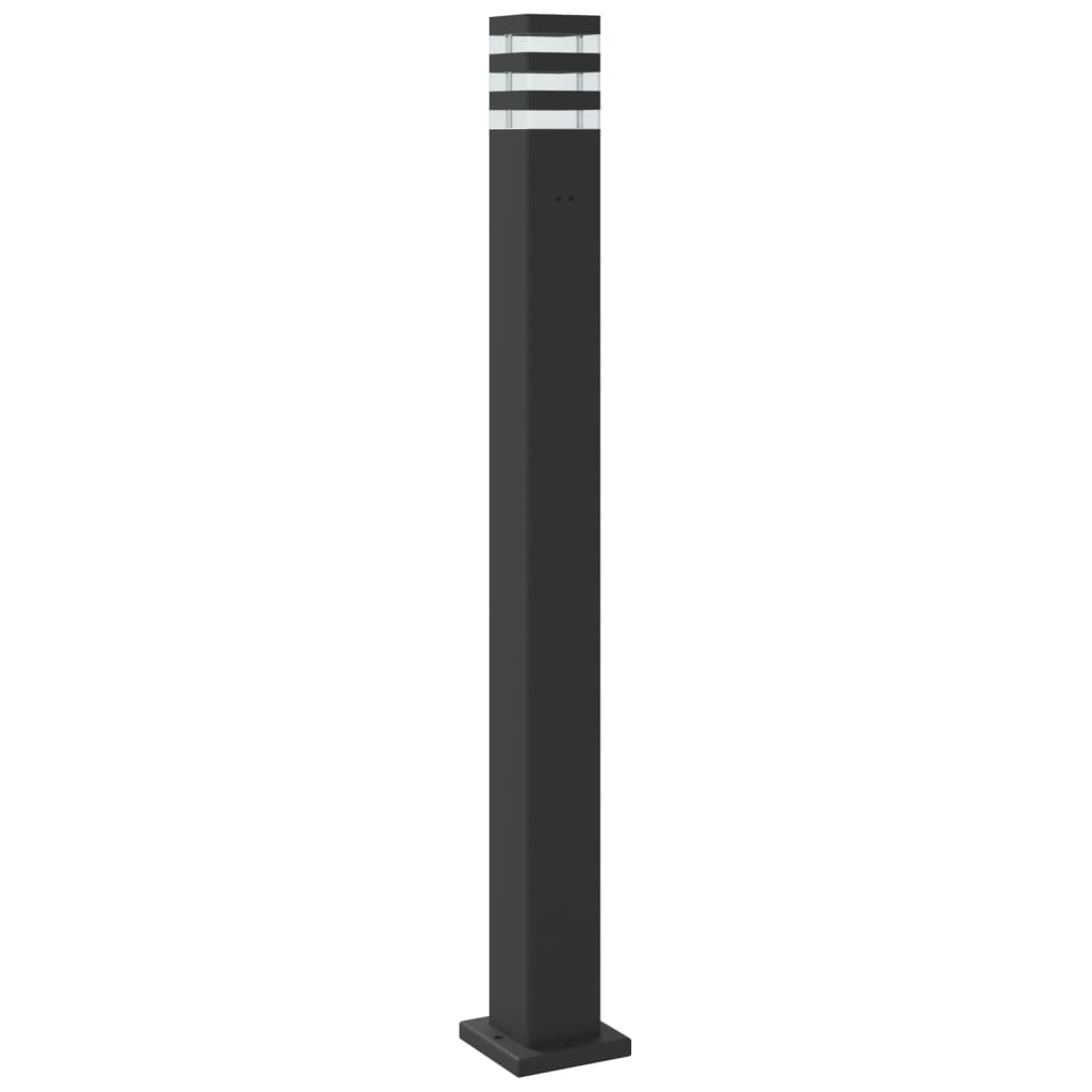 Garden lamp post with sensor, black, 110 cm, aluminum
