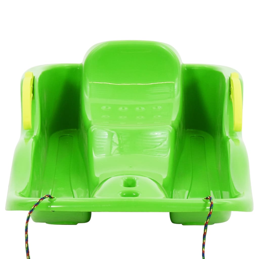 Sled with brakes, green, 87 x 40 x 18 cm, polypropylene