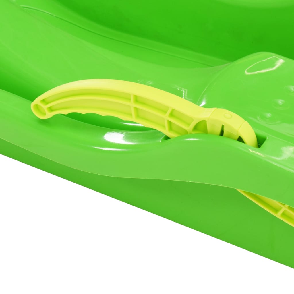 Sled with brakes, green, 87 x 40 x 18 cm, polypropylene