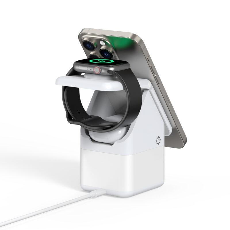 Wireless charger DUZZONA W20 4-in-1 MagSafe white