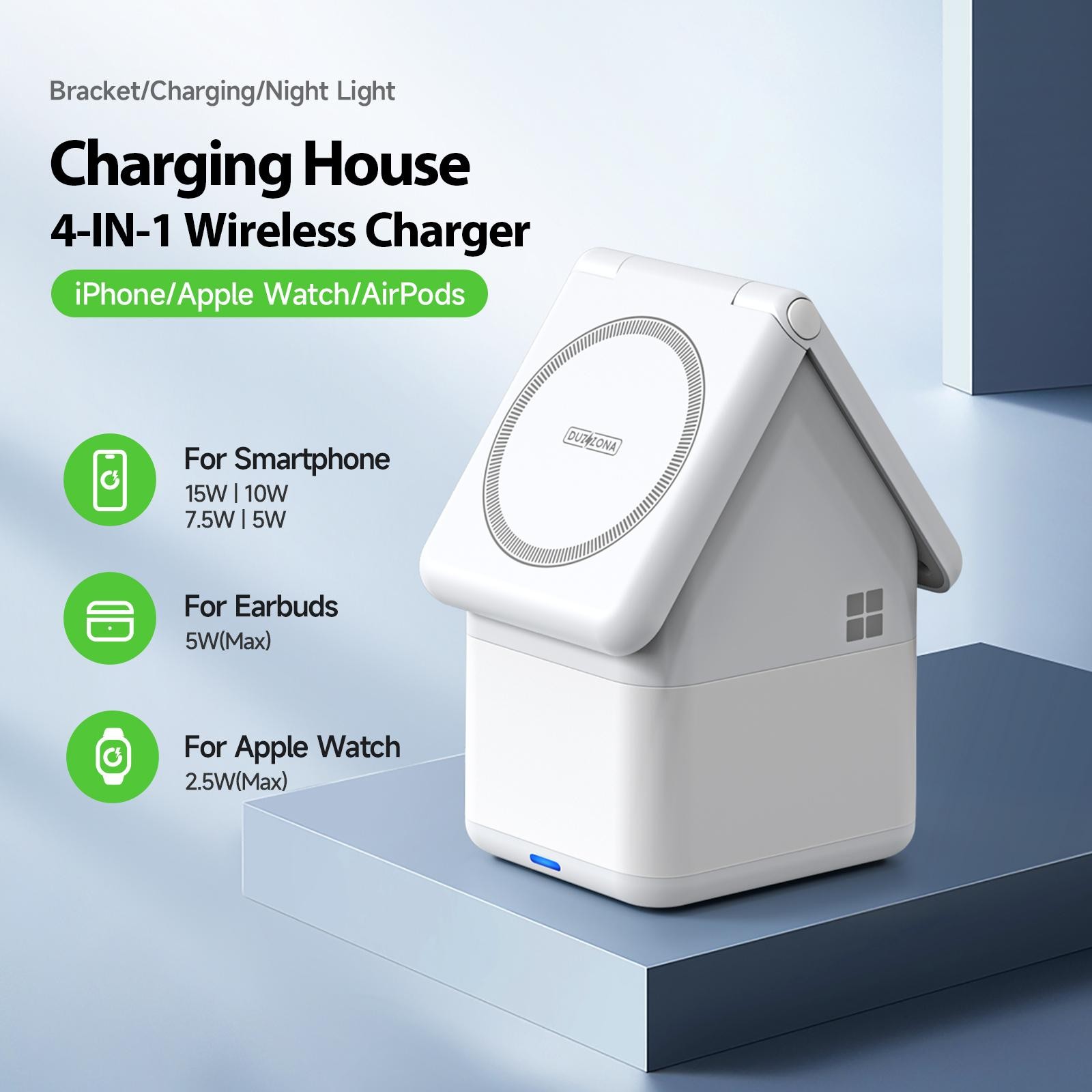 Wireless charger DUZZONA W20 4-in-1 MagSafe white