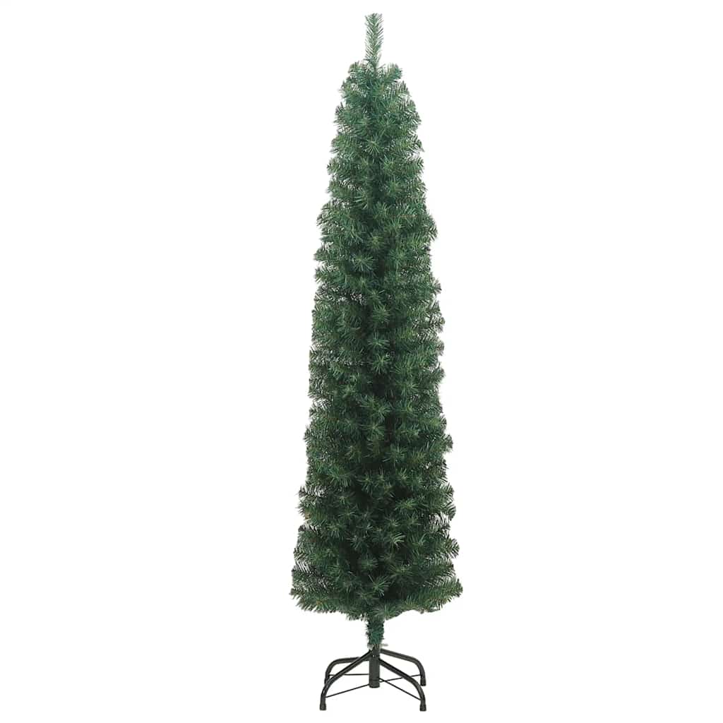 Narrow artificial spruce with base, green, 180 cm, PVC