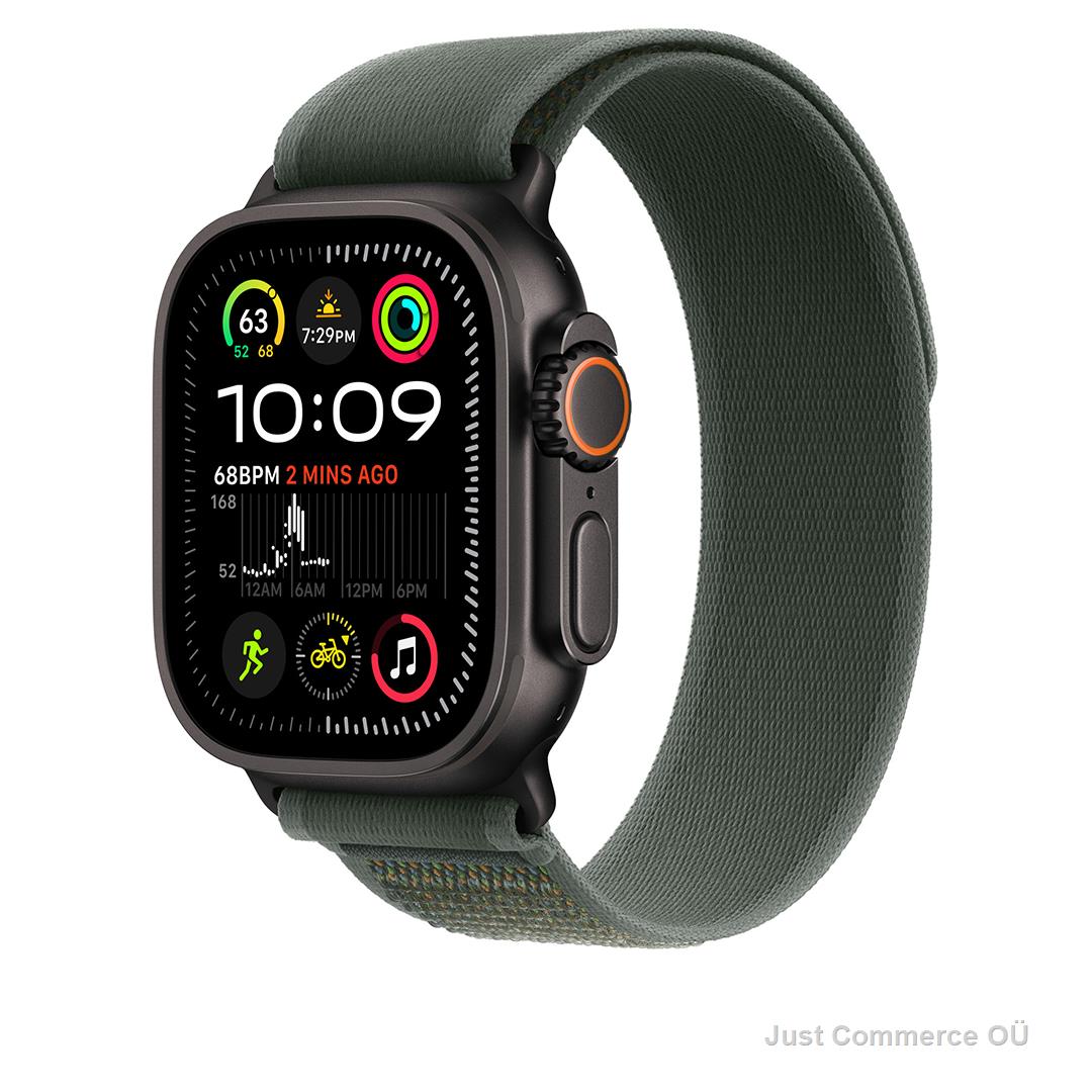 Apple Trail Loop, 49mm, M/L, Black Titanium, Green - Watchband