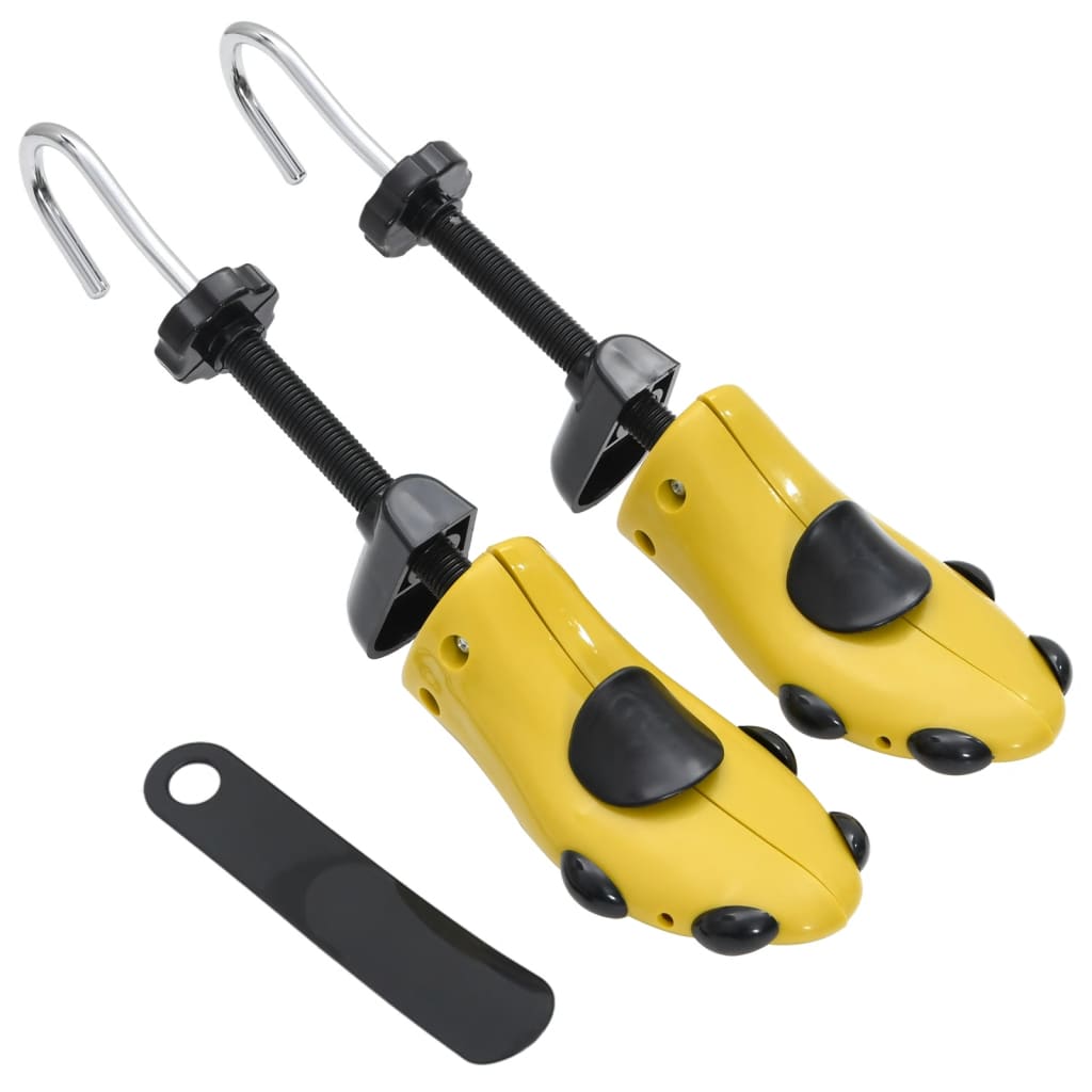 Shoe stretcher with shoe spoon, yellow, EU 37-41, plastic
