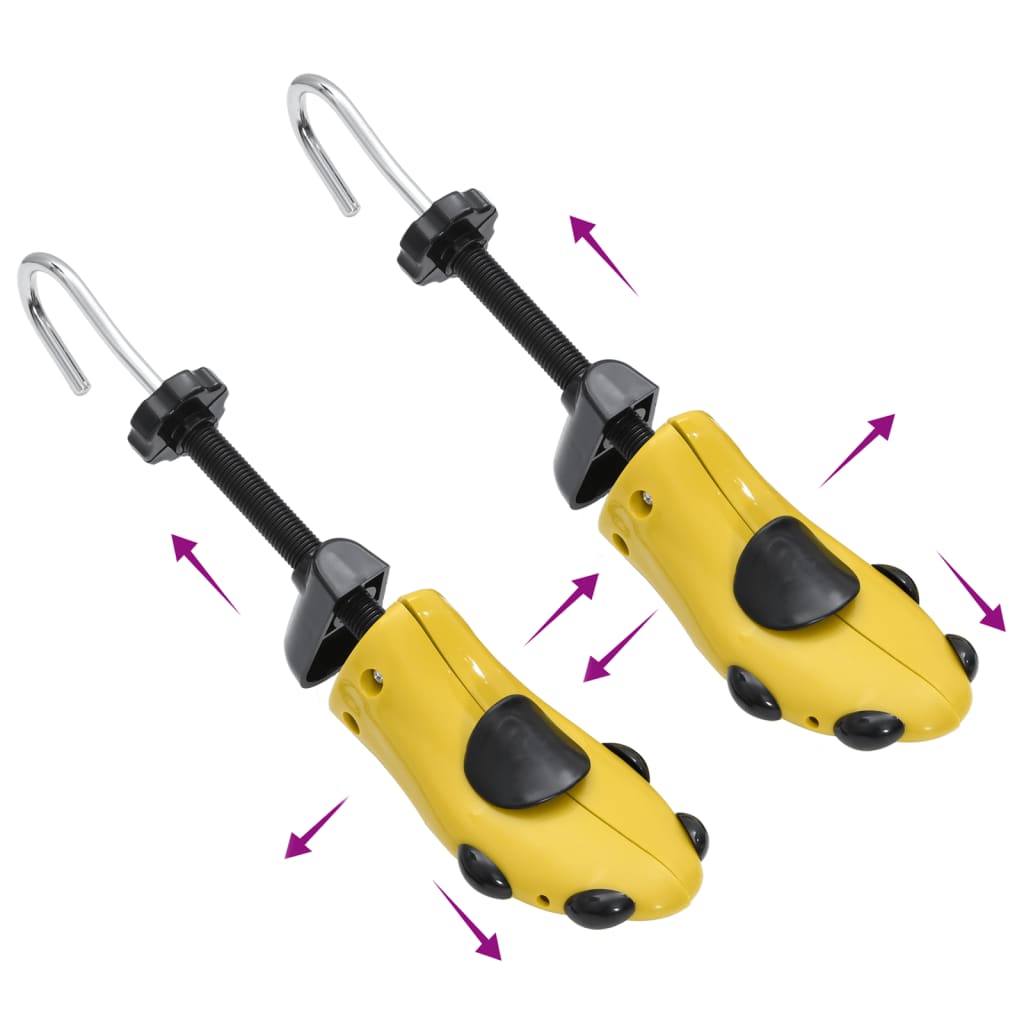 Shoe stretcher with shoe spoon, yellow, EU 37-41, plastic