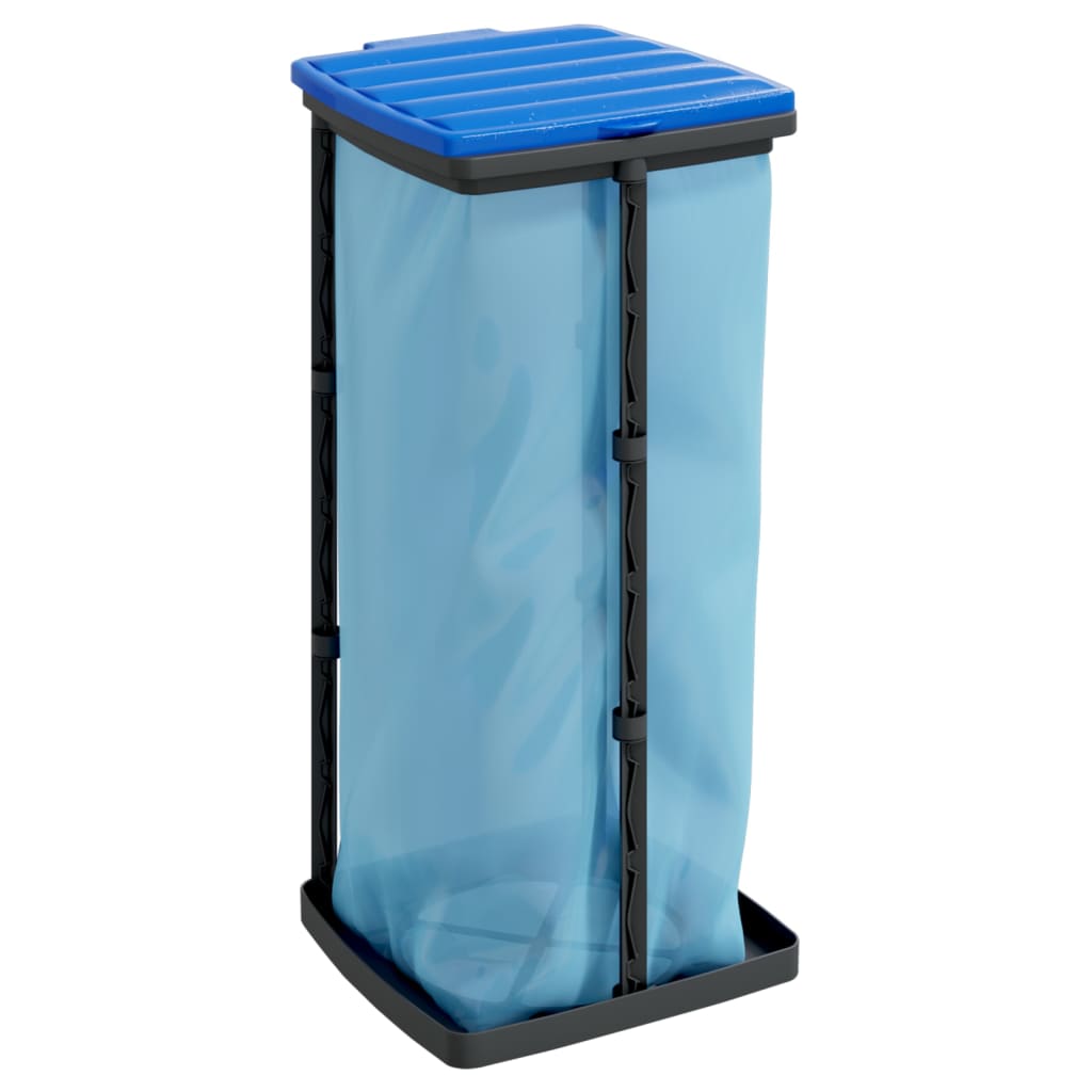 Garbage bag holders 2 pcs, black and blue, 60 l, PP