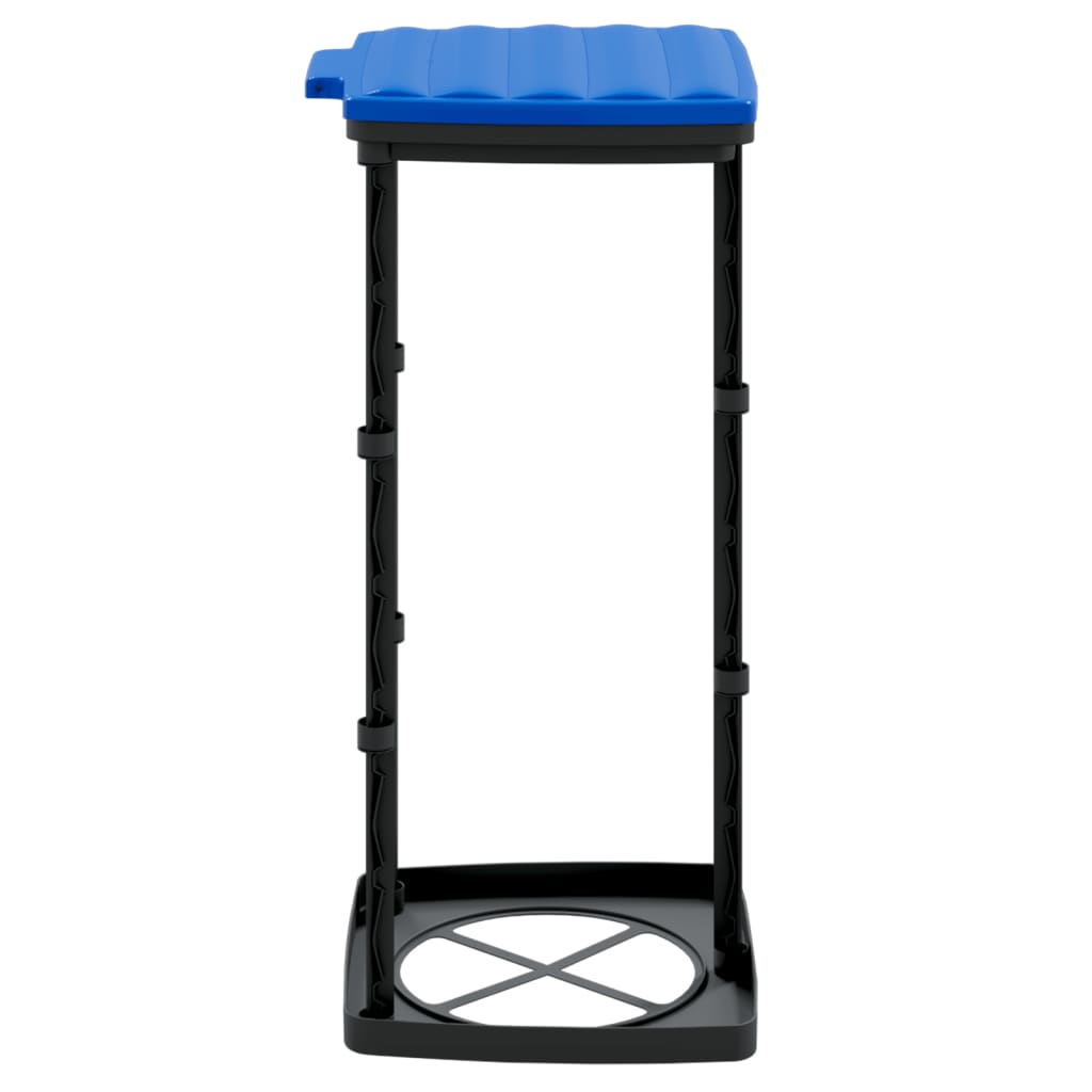 Garbage bag holders 2 pcs, black and blue, 60 l, PP