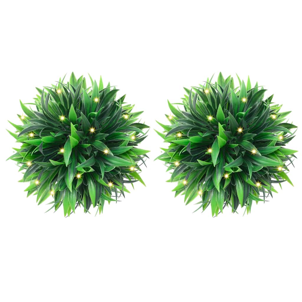 Artificial boxwood balls with LED lights 4 pcs Green 15 cm