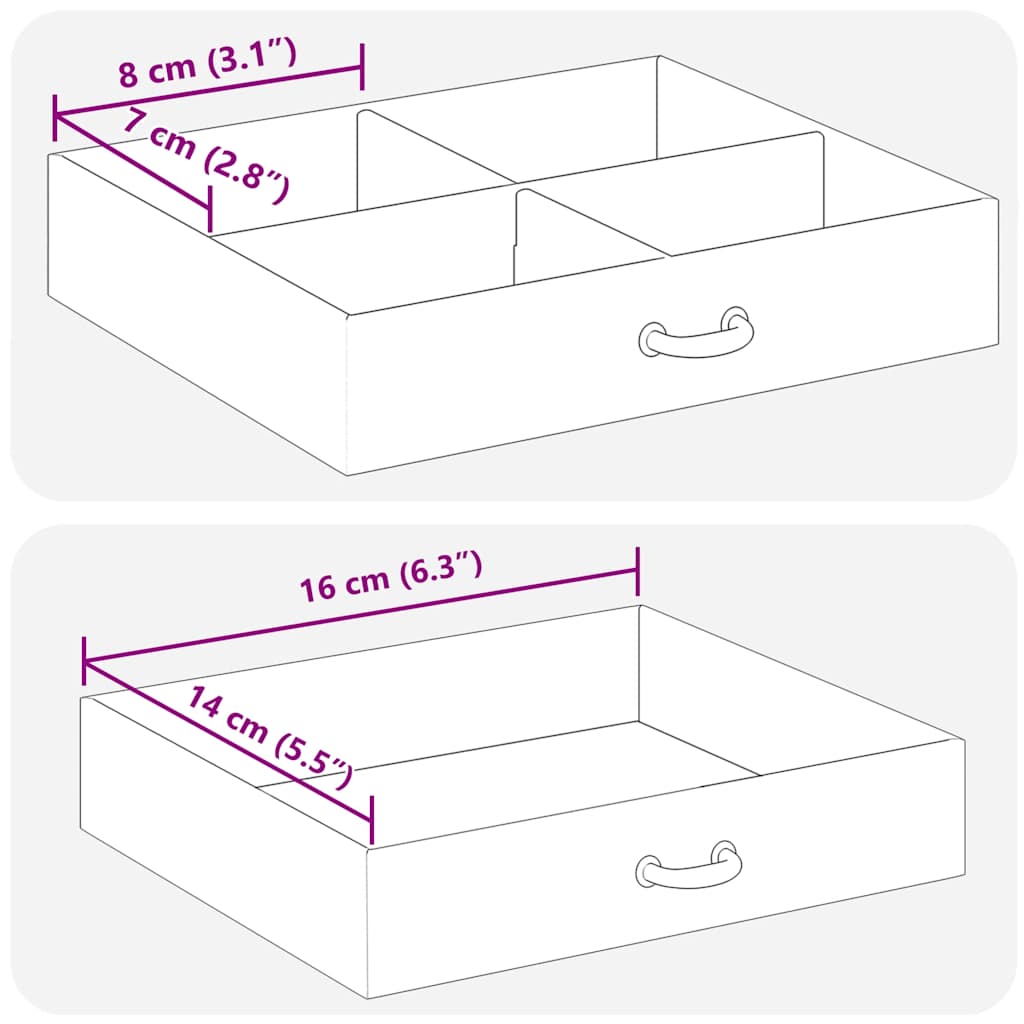 Ehtekarp 4-kihiline peegliga lukustatav valge 22,5x17,5x16,5 cm