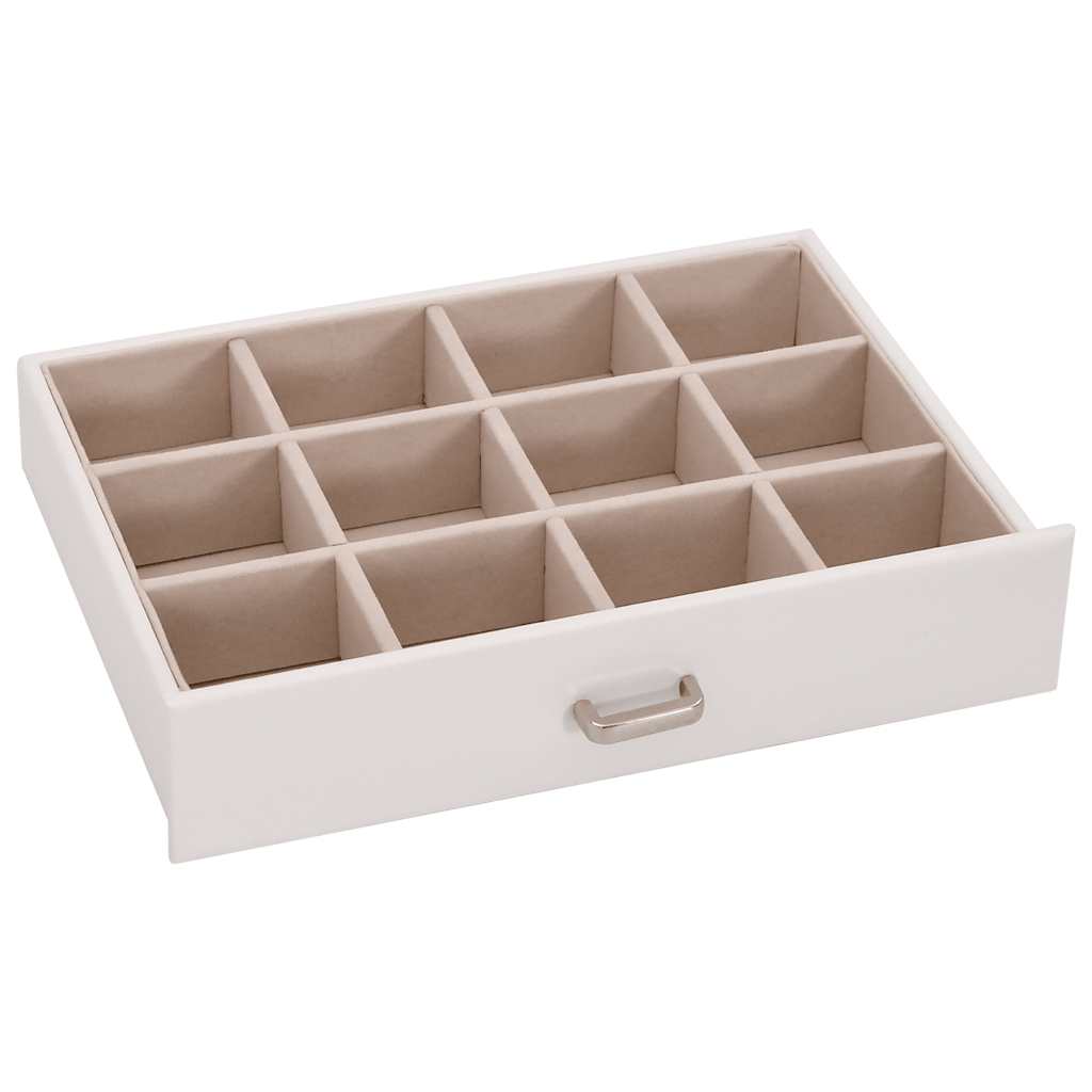 Jewelry box 5-layer with mirror, lockable, white
