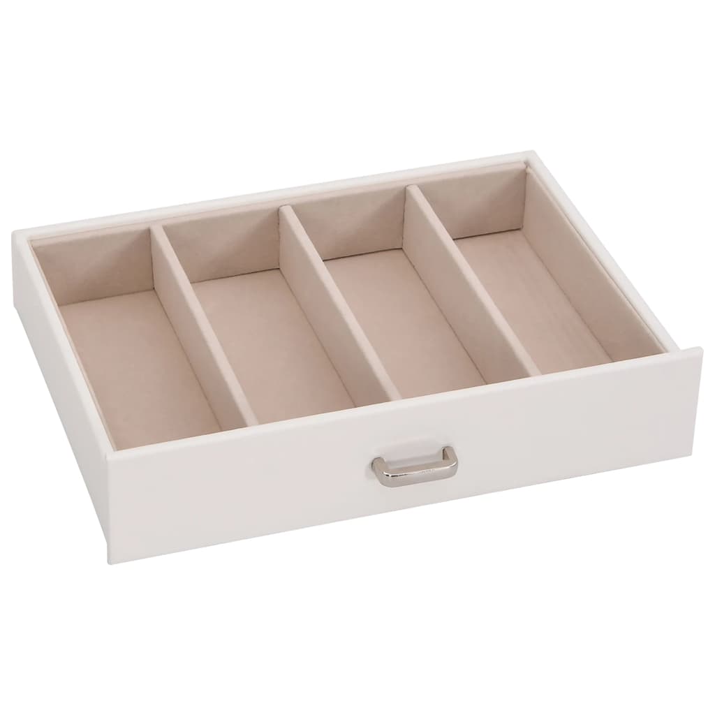 Jewelry box 5-layer with mirror, lockable, white