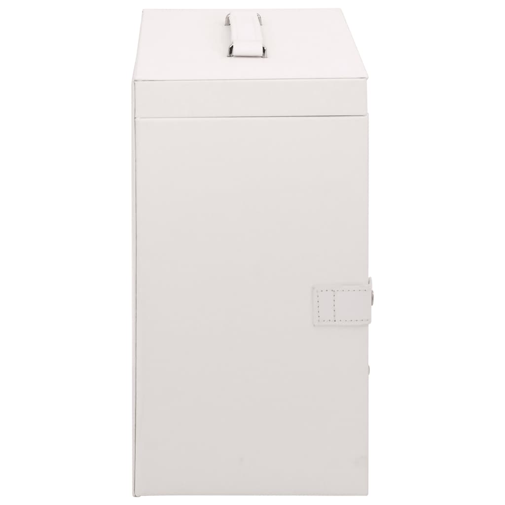 Jewelry box 5-layer with mirror, lockable, white