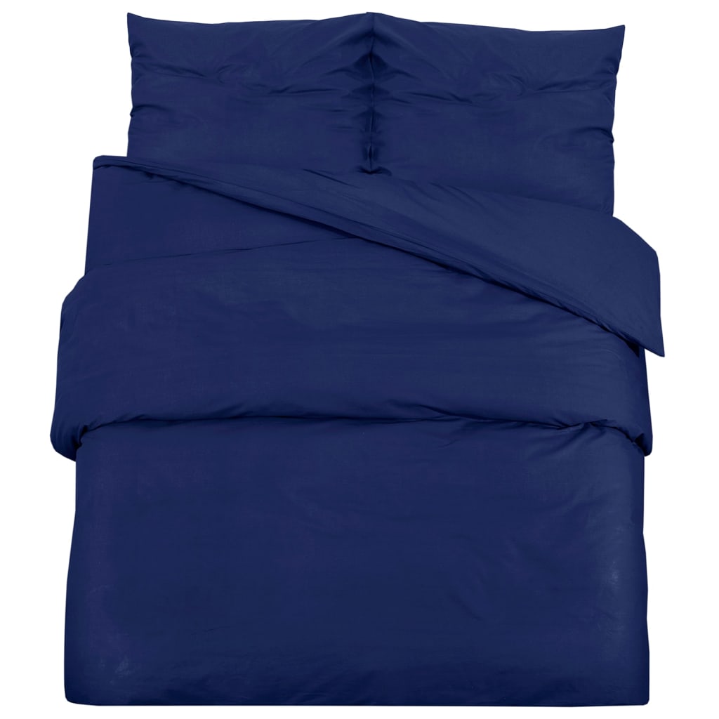 Duvet cover set navy blue 135 x 200 cm cotton