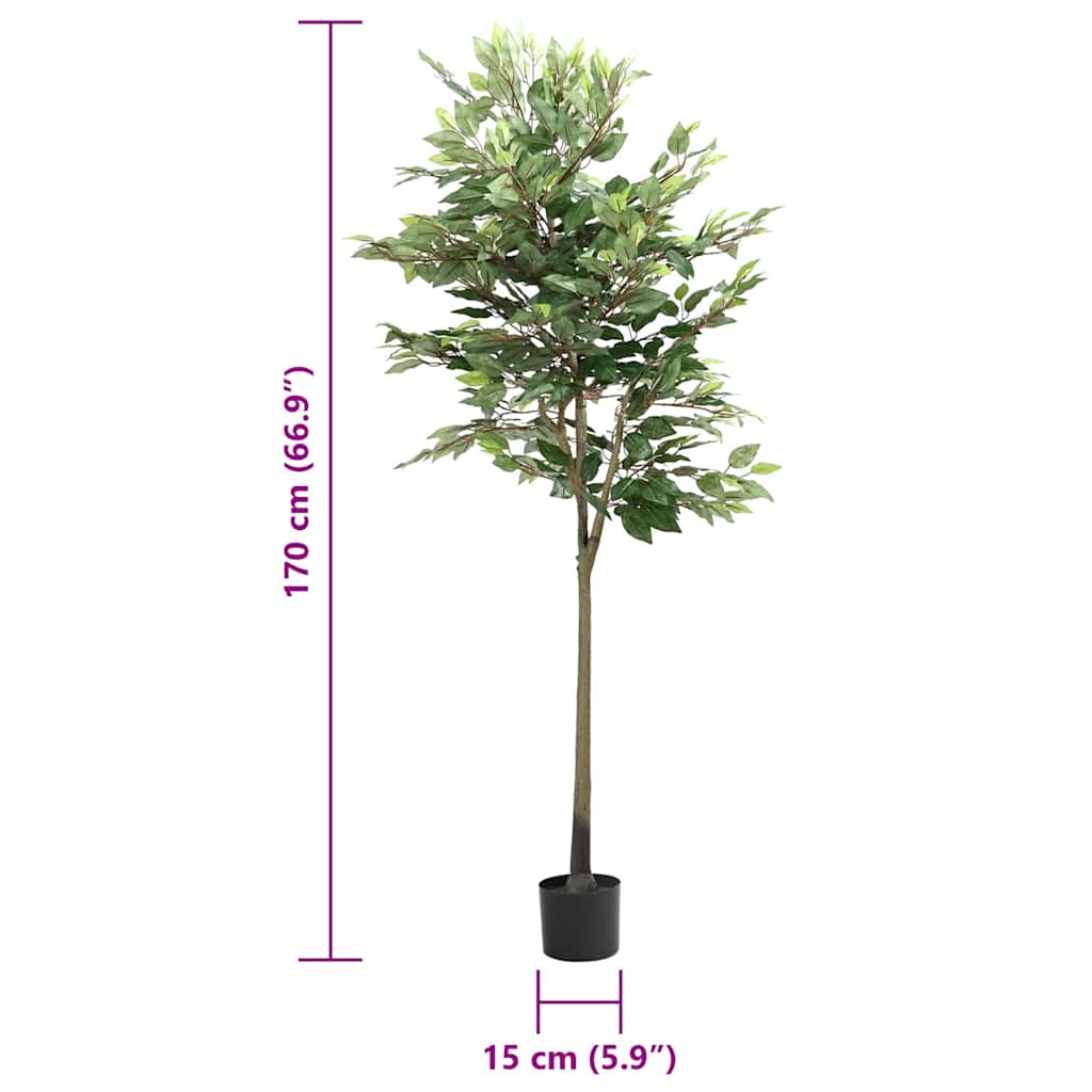 Artificial ficus tree 756 leaves 170 cm green