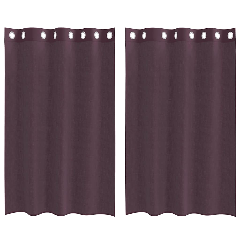 Curtains with grommet 2 pcs Purple 140x175 cm