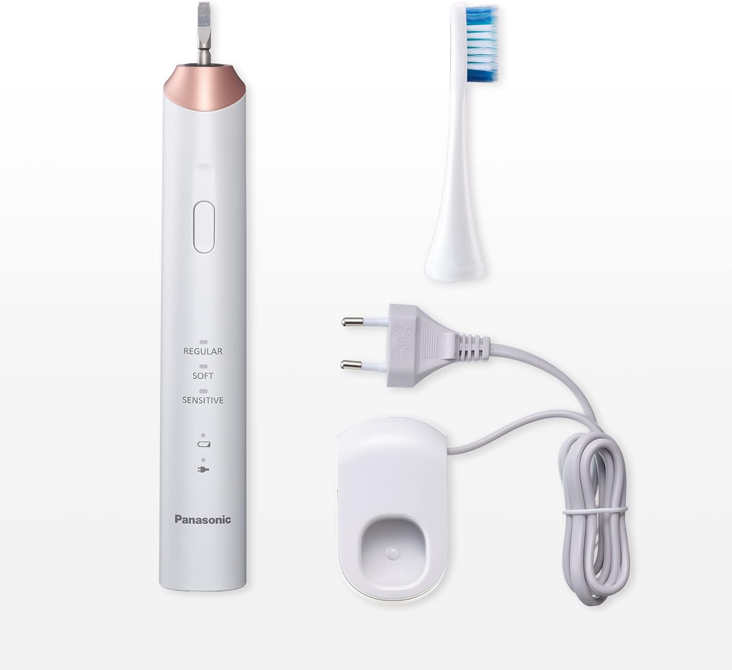Panasonic Sonic Electric Toothbrush EW-DC12-W503 Rechargeable For adults Number of brush heads included 1 Number of teeth brushing modes 3 Sonic technology Golden White